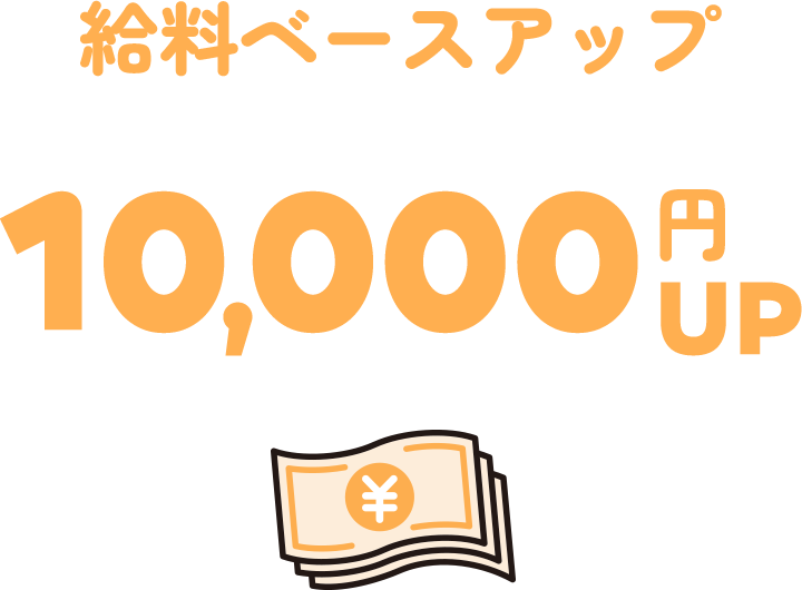 給料ベースアップ 10,000円アップ